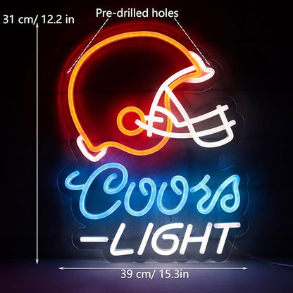 JFLLamp Rugby Helmet Crs Light Neon Signs for Wall Decor Football Neon Lights for Bedroom Led Signs Suitable for Man Cave Bar Pub Christmas Birthday Party Gift