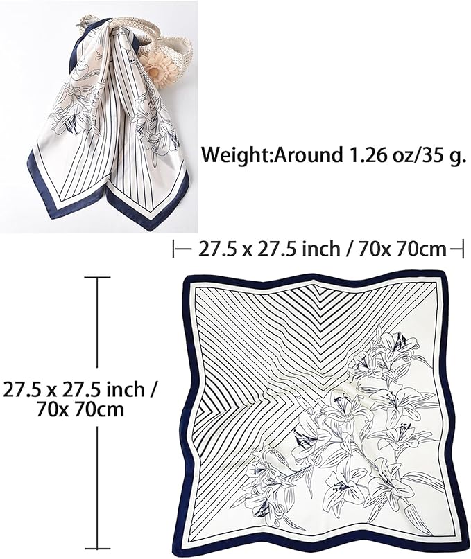 Neck Scarf For Womens Silky Head Scarves Hair Bandanas Square Scarf Fashion Accessories lightweight
