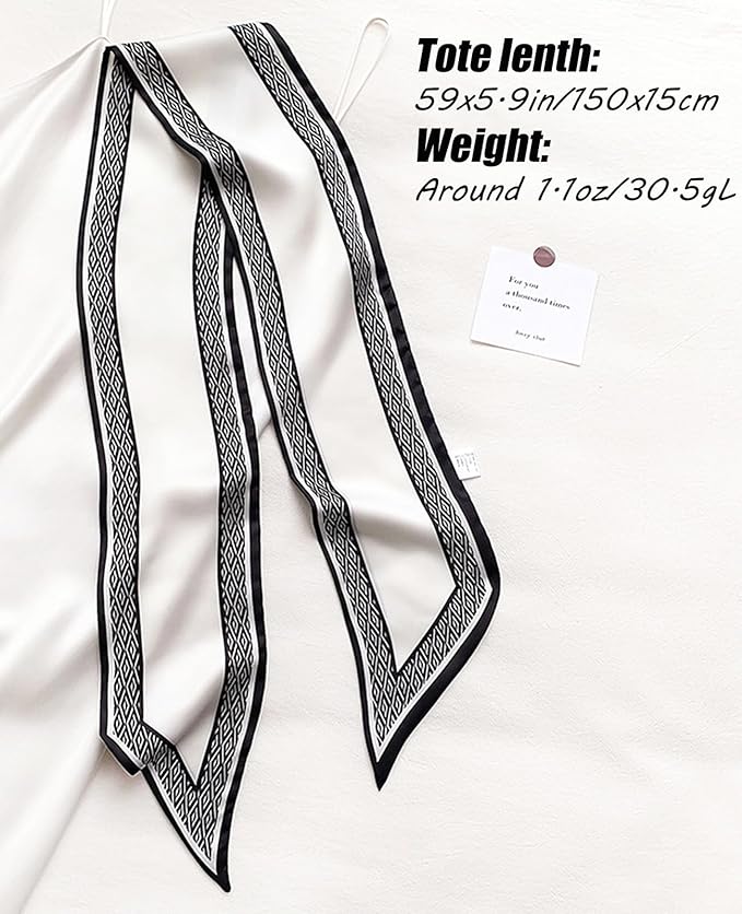 Head Scarf Hair Neck Scarves For Women Purse Bag Scarfs For Handbags Silky Long Thin Satin Headscarf Fashion