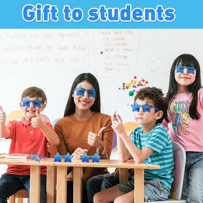 10/20/30/40 Pack Star Sunglasses Rimless Transparent Pentagram Shaped Sunglasses Bulk Party Favor Glasses for Women (20, Blue)