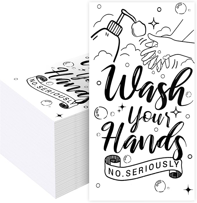 100 Pcs Disposable Hand Towels for Bathroom - 3-Ply Premium Quality Paper Guest Towels Disposable Bathroom Guest Napkins for Powder Room Wedding Birthday Holiday Anniversary Party