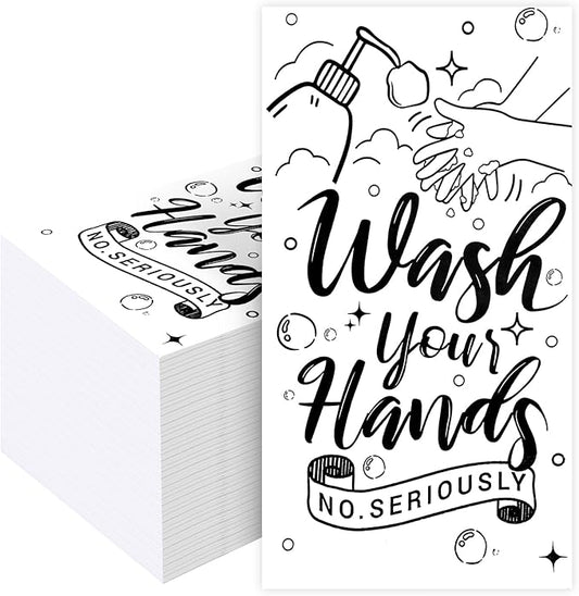 100 Pcs Disposable Hand Towels for Bathroom - 3-Ply Premium Quality Paper Guest Towels Disposable Bathroom Guest Napkins for Powder Room Wedding Birthday Holiday Anniversary Party