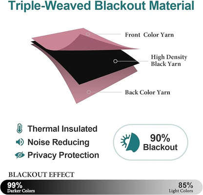 ChrisDowa Blackout Curtains 120 Inches Long for Living Room, Grommet Thermal Insulated Room Darkening Curtains for Bedroom (1 Panel Set, Pink, 52W x 120L)