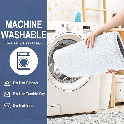 OLANLY Toilet Rugs U-Shaped 24x20, Extra Soft Absorbent Thick Memory Foam Contour Bathroom Rugs, Dry Quickly, Machine Washable, Non-Slip Toilet Bath Mat, Home Decor Accessories, White