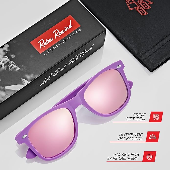 Retro Rewind Polarized Sunglasses for Men and Women - UV Protection Classic Sun Glasses