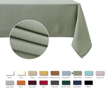 maxmill Square Jacquard Tablecloth Water Resistance Antiwrinkle Spill Proof Textured Table Cloth, Fabric Table Cover for Buffet Banquet Parties Event Holiday Dinner, 70 x 70 Inch, Sage Green