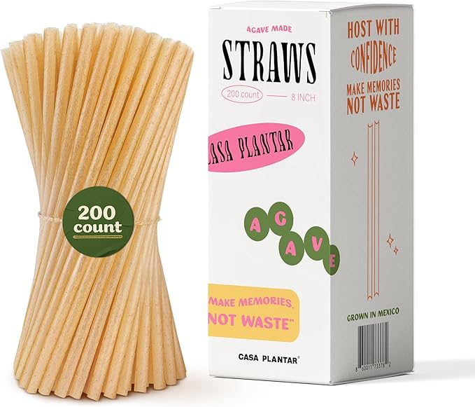 8 Inch Agave Straws - 200 CT Cocktail – Biodegradable