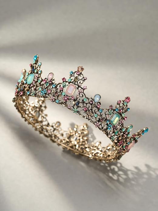 SWEETV Queen Crown for Women - Baroque Wedding Tiaras and Crowns,Jeweled Tiara Crown,Prom Birthday Halloween Hair Accessories