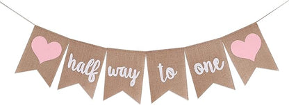 Half Birthday Banner - Its My 1/2 Birthday, Decorations, Burlap Banner, 6 Month Photo Prop, Best Party Supplies