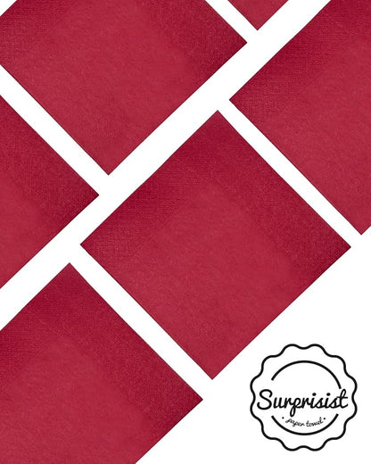 Rose Red Cocktail Napkins 5 * 5inch disposable Beverage Napkin paper for Cocktail, Wedding, Dinner，Birthday Party Dessert Wine Paper Napkins（ 120 Count）