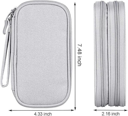 Electronics Accessories Bag, Universal Electronics Accessories Organizer Case, Waterproof Portable Cable Organizer Bag, Travel Gear Carry Bag for Cord, Charger, Flash Drive, Phone, SD Card, Gray
