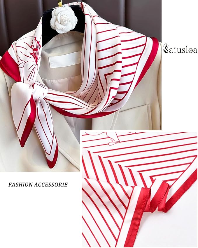 Neck Scarf For Womens Silky Head Scarves Hair Bandanas Square Scarf Fashion Accessories lightweight