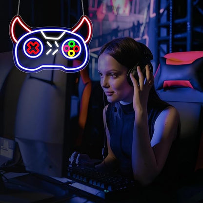 Game Neon Sign, Neon Signs for Wall Decor LED Gaming Room Light Up Signs Home Decor for Bedroom Club Party Bar Shop USB Operated