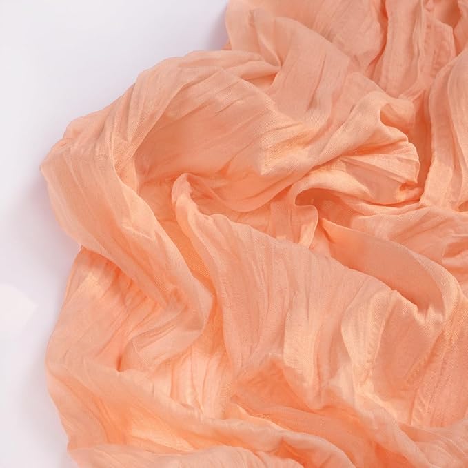 Peach Cheesecloth Table Runner 10 Pack Christmas Table Runners Boho Gauze 120 Inches Cheese Cloth Table Decor for Sweet Little Peach Baby Shower Wedding Bridal Xmas Holiday Season Decor