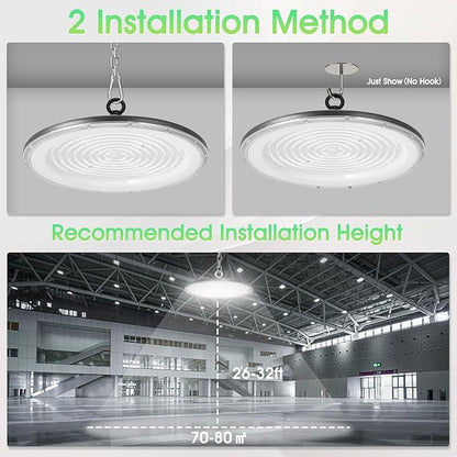 UFO LED High Bay Light:500W 50000LM LED Shop Light 6000-6500K Bay Lighting IP65 Waterproof for Barn/Garage/Commercial Warehouse(8 Pack)