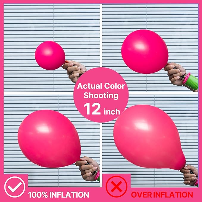PartyWoo Hot Pink Balloons 101pcs 12 Inch Magenta Fuchsia Balloons for Baby Shower Gender Reveal Engagement Bachelorette Wedding Bridal Shower Anniversary Birthday Party Decorations Pink-Y12