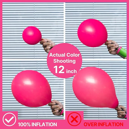 PartyWoo Hot Pink Balloons 101pcs 12 Inch Magenta Fuchsia Balloons for Baby Shower Gender Reveal Engagement Bachelorette Wedding Bridal Shower Anniversary Birthday Party Decorations Pink-Y12