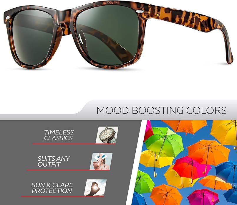 Retro Rewind Polarized Sunglasses for Men and Women - UV Protection Classic Sun Glasses