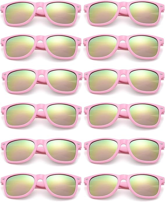 Eyegla 8/12/18 Pack Neon Sunglasses Bulk Colorful Multipack Party Sunglasses Retro Glasses Party Favor for Adult Men Women