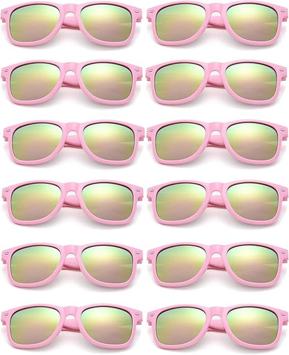 Eyegla 8/12/18 Pack Neon Sunglasses Bulk Colorful Multipack Party Sunglasses Retro Glasses Party Favor for Adult Men Women