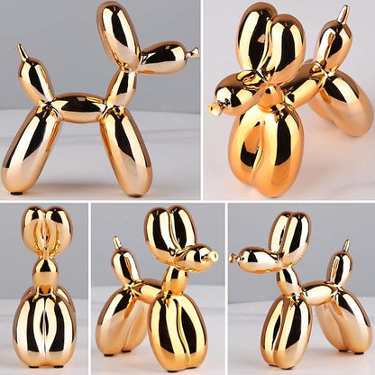 Orange Balloon Dog Statue-balloon Animal Decor, Crafts Living Room Desktop Shelf Decorations,Preppy Home Decor Accents, Bedroom Modern Sculpture Desk Decors,office Gold Decoration Small Figurines