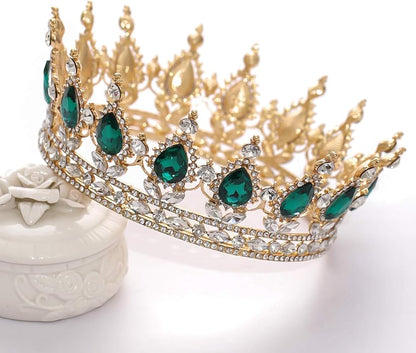 FORSEVEN Queen Crown Rhinestone Wedding Crowns and Tiaras for Women Costume Party Hair Accessories Princess Birthday Crown Crystal Bridal Crown Christmas Decorations Headband