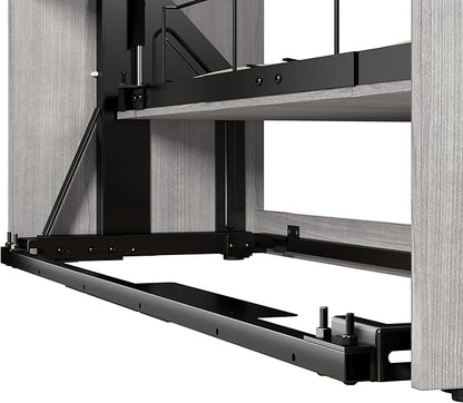 Bestar Claremont Full Murphy Bed with Closet Organizers (99W) in Platinum Gray, Space-Saving Sleeping Arrangement for Multipurpose Room