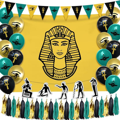 Hades Egyptian Party Decorations – Ancient Egyptian Photo Props Décor – Egypt Balloons Garlands Backdrop – Birthday Party Supplies for Adults Kids