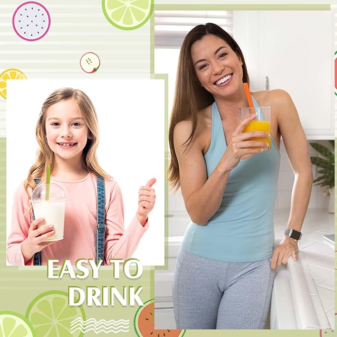 Tessco for you 600 Pcs 9.84 Inch Jumbo Smoothie Straws Bulk Large Plastic Disposable Bubble Tea Straws Wide-Mouthed Individually Wrapped for Tall Homemade Milkshakes Drinking(Colorful)
