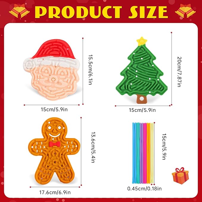 Christmas 2025 Sensory Fidget Boards, Stress Relief Maze Toys with Santa Claus, Gingerbread Man Christmas Tree, Anxiety Autistic ADHD Toy for Kid Toddler Boys Teens Girls Activity Gifts Party Favor 3+