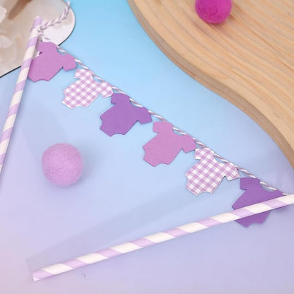 Purple Baby Shower Cake Topper - Purple Bodysuit Gingham Cake Topper,Gender Reveal Decor,Baby Shower Cake Decorations,Gingham Onesie Party Decorations (purple)