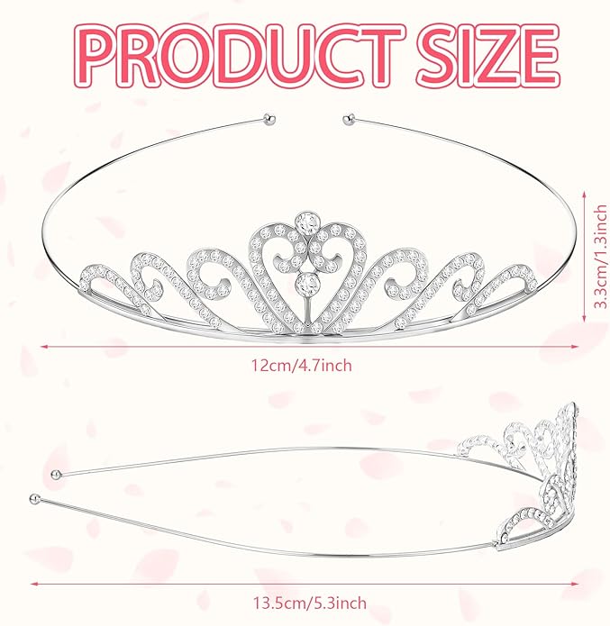 Tondiamo 30 Pcs Tiaras Bulk for Girls Princess Crown Rhinestone Tiaras Bendable Adjustable Headband for Kid Hair Accessory