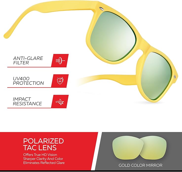 Retro Rewind Polarized Sunglasses for Men and Women - UV Protection Classic Sun Glasses