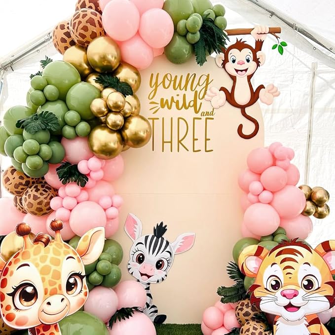 Pink and Green Balloons Sage Green Pink Metallic Gold Balloons Latex Balloon for Party Decorations Adult-oriented Parties as Weddings Celebrations Business Events and Family Gatherings.