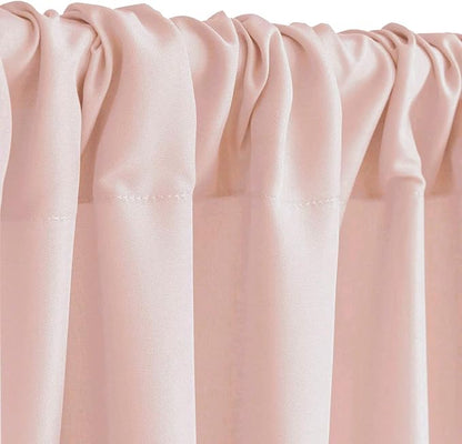 Hiasan Blush Pink Screen Backdrop Curtains for Parties, Polyester Photography Backdrop Drapes for Family Gatherings, Wedding Decorations, 5ftx10ft, Set of 2 Panels