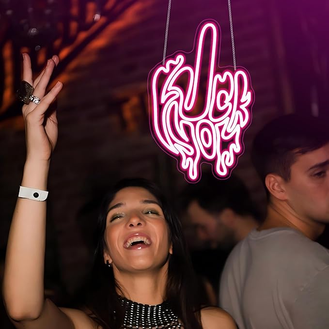 Finger Neon Sign, Neon Signs for Wall Decor Neon Pink LED Signs Room Neon Light Up Signs Home Decor for Bedroom Club Party Bar Shop USB Operated