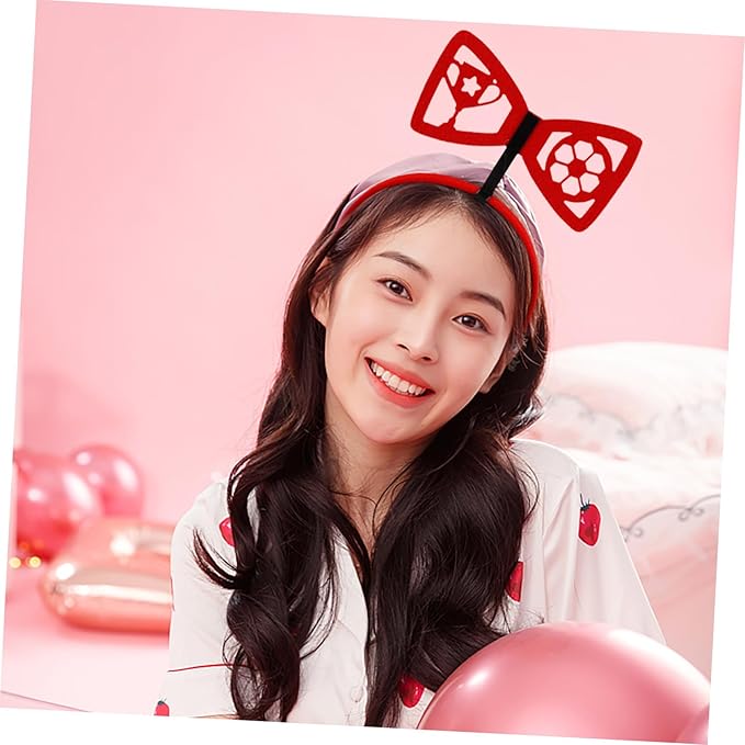 LIFKOME 3pcs Football Head Boppers Soccer Themed Hairbands with Bowknot Design for Festival Party Cheerleading Sports Accessories