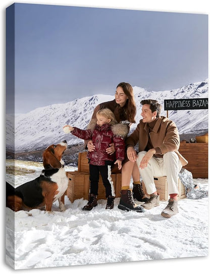 DBLAKI Personalized Custom Canvas Prints - Custom Framed Canvas Prints With Your Photos,Printed Photo To Canvas Wall Art Ideal for Home Decor Gifts Keepsakes 16" x20"