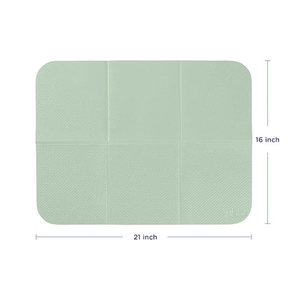 Ubbi On-The-Go Diaper Changing Baby Mat, Soft and Comfortable, Must Have for Newborns, Easy to Clean, Portable Folding Pad, Infant Traveling Accessories, Sage Green, 16" x 21"
