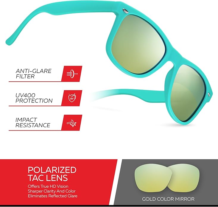 Retro Rewind Polarized Sunglasses for Men and Women - UV Protection Classic Sun Glasses