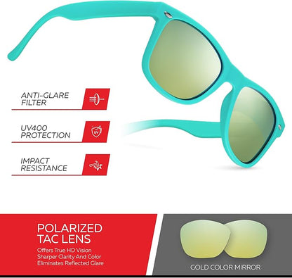 Retro Rewind Polarized Sunglasses for Men and Women - UV Protection Classic Sun Glasses