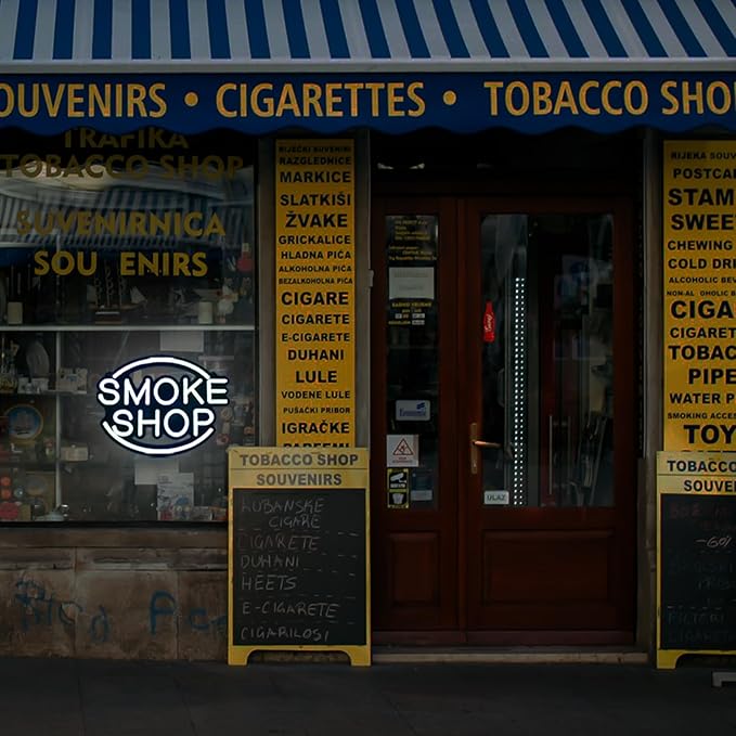 SMOKE SHOP LED Neon Sign for Business,16x12 inch Vape Smoke Shop Sign RGB Bright Led for Window Wall Door VapeSmoke Store