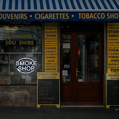 SMOKE SHOP LED Neon Sign for Business,16x12 inch Vape Smoke Shop Sign RGB Bright Led for Window Wall Door VapeSmoke Store