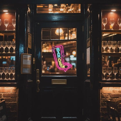Lucunstar Bar Open Neon Sign Colorful LED Bar for Wall Decor Dimmable USB Powered Neon Lights for LED for Bussness Man Cave Art Wall Decor