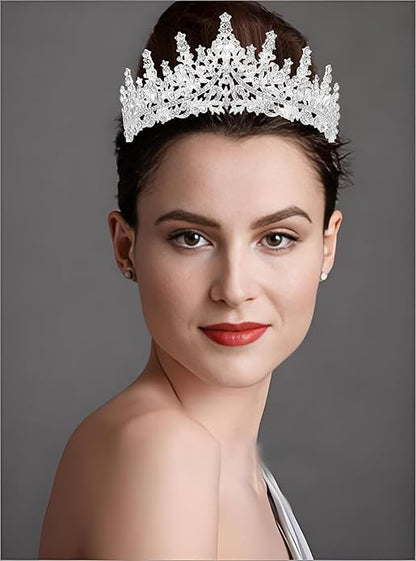 Crystal Tiara Crown for Women, Rhinestone Queen Headband Wedding Bridal Hair Accessories, Princess Crown for Birthday Prom Quinceañera Party Pageant Halloween Cosplay