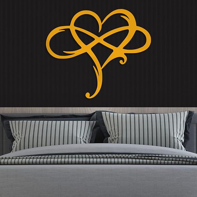 Infinity Heart Metal Wall Art for Home Decor, Eternal Love Sign Steel Wall Plaque, Home Wedding Decor, Eye-Catching Addition to Living Room, Above Bed Decor for Bedroom Ornaments