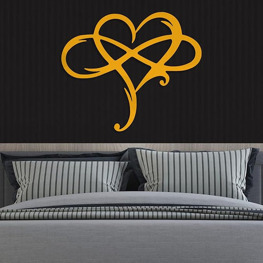 Infinity Heart Metal Wall Art for Home Decor, Eternal Love Sign Steel Wall Plaque, Home Wedding Decor, Eye-Catching Addition to Living Room, Above Bed Decor for Bedroom Ornaments