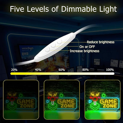 Game Zone Neon Sign for Gamer Room Decor, Gaming Light Neon Sign for Wall, Bedroom, Man Cave, Dimmable Led Neon Gaming Signs Gifts for Gamer, Boys, Teens, Men