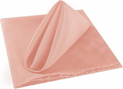 Cloth Napkins 17x17 inch Washable Polyester Dinner Napkins Soft Table Napkins for Wedding Party Dining Banquet(Dusty Pink,100PCS)