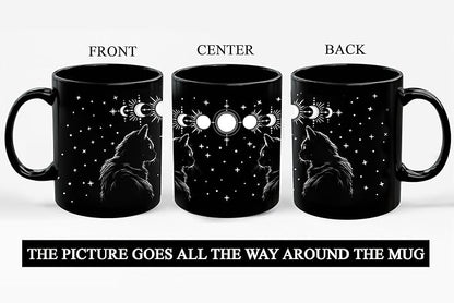Black Cat Mug 11oz Cat Lover Gifts for Women Funny Goth Coffee Mug - Witch, Goth Decor Halloween Cup With Cats Goth Gift Witchy Gifts for Women - Halloween Mugs Cats Christmas Gothic Home Decor